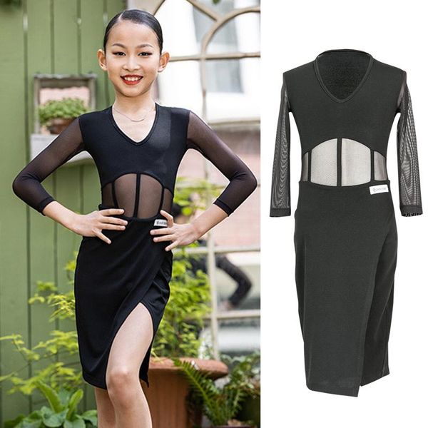 stage wear 2021 latin dance competition dress girls samba cha rumba costume mesh waist black ballroom practice bl6082, Black;red
stage wear 2021 latin dance competition dress girls samba cha rumba costume mesh waist black ballroom practice bl6082, Black;red