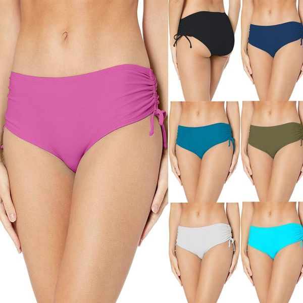 women's swimwear bikini bottoms women shorts black underwear adjustable side tie swim panties high waisted beach trunks plus size, White;black
women's swimwear bikini bottoms women shorts black underwear adjustable side tie swim panties high waisted beach trunks plus size, White;black