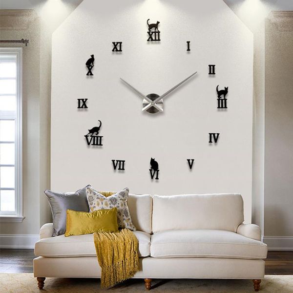 wall clocks design large decorative brief diy digital watch quartz living room 3d cat stickers
wall clocks design large decorative brief diy digital watch quartz living room 3d cat stickers