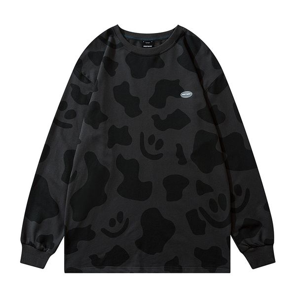 high street covered with painted smiling face long sleeve round neck pullover men's youth sports leisure large size thin sweater, Black
high street covered with painted smiling face long sleeve round neck pullover men's youth sports leisure large size thin sweater, Black