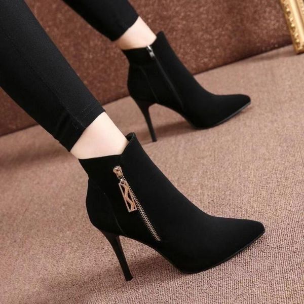 boots spring autumn stiletto thin high heels pointed toe suede zipper style ankle womens bota feminina, Black
boots spring autumn stiletto thin high heels pointed toe suede zipper style ankle womens bota feminina, Black
