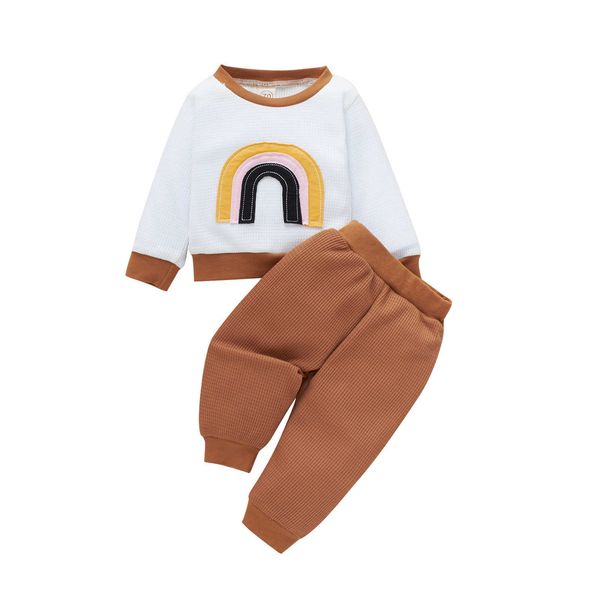 toddler baby girls boys fall oufits rainbow print long sleeve pullover +solid long pants infant clothing set g1023, White
toddler baby girls boys fall oufits rainbow print long sleeve pullover +solid long pants infant clothing set g1023, White