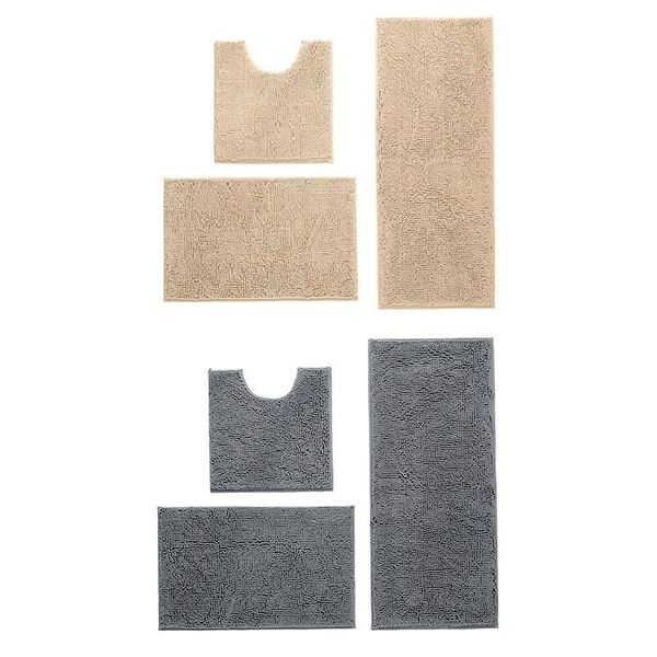 bath mats 6pcs bathroom rug set non slip chenille rugs washable absorbent plush shaggy for tub,shower-camel & gray
bath mats 6pcs bathroom rug set non slip chenille rugs washable absorbent plush shaggy for tub,shower-camel & gray