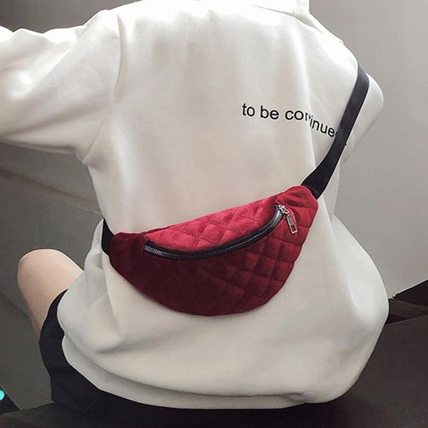 waist bags gold velvet chest bag woman rhombic messenger shoulder solid color pocket g110
waist bags gold velvet chest bag woman rhombic messenger shoulder solid color pocket g110