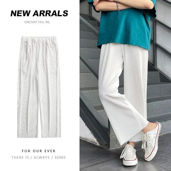 solid color ice silk pleated pants men korean fashion loose casual harajuku streetwear wide-leg straight-leg men's, Black
solid color ice silk pleated pants men korean fashion loose casual harajuku streetwear wide-leg straight-leg men's, Black