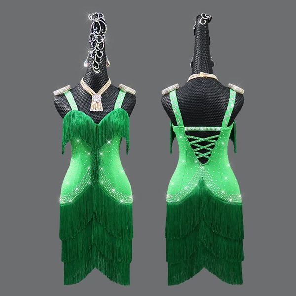 stage wear latin dance dress competition dresses costumes skirt performing rhinestones children tassel various color green 2021, Black;red
stage wear latin dance dress competition dresses costumes skirt performing rhinestones children tassel various color green 2021, Black;red