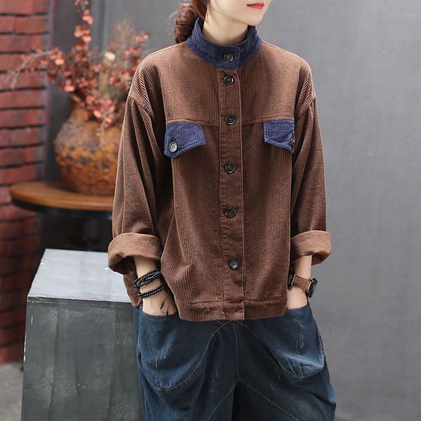 jackets autumn loose women coat patchwork retro velvet all-matched casual score ladies'clothes d407, Black;brown
jackets autumn loose women coat patchwork retro velvet all-matched casual score ladies'clothes d407, Black;brown