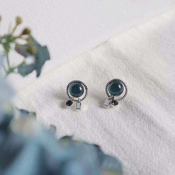 round opal elegant s925 pure tremella nail court style earrings temperament earrings simple ear accessories women, Black
round opal elegant s925 pure tremella nail court style earrings temperament earrings simple ear accessories women, Black