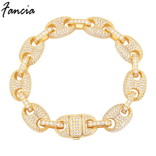 european and american fashion men's hip hop chain bracelet micro embedded zircon pig nose cuba party daily christmas gift, Black
european and american fashion men's hip hop chain bracelet micro embedded zircon pig nose cuba party daily christmas gift, Black