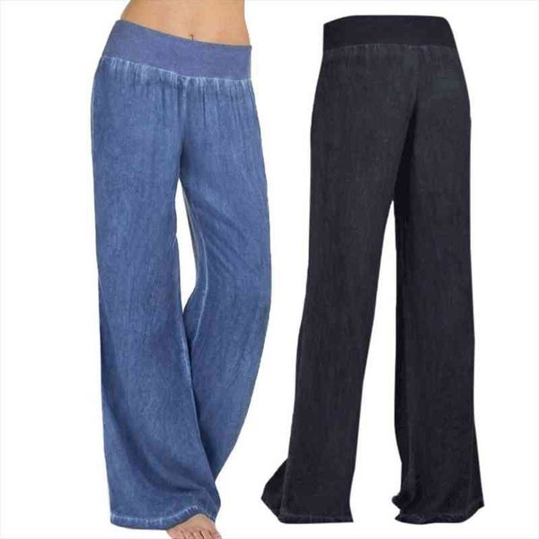 high fashion casual waist women jeans elasticity denim wide leg palazzo pants trousers streetwear femme pantalon undefined, Blue
high fashion casual waist women jeans elasticity denim wide leg palazzo pants trousers streetwear femme pantalon undefined, Blue