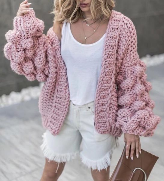 2021 european and american autumn style jackets hand-knitted ball lantern sleeve sweater jacket women, Black;brown
2021 european and american autumn style jackets hand-knitted ball lantern sleeve sweater jacket women, Black;brown