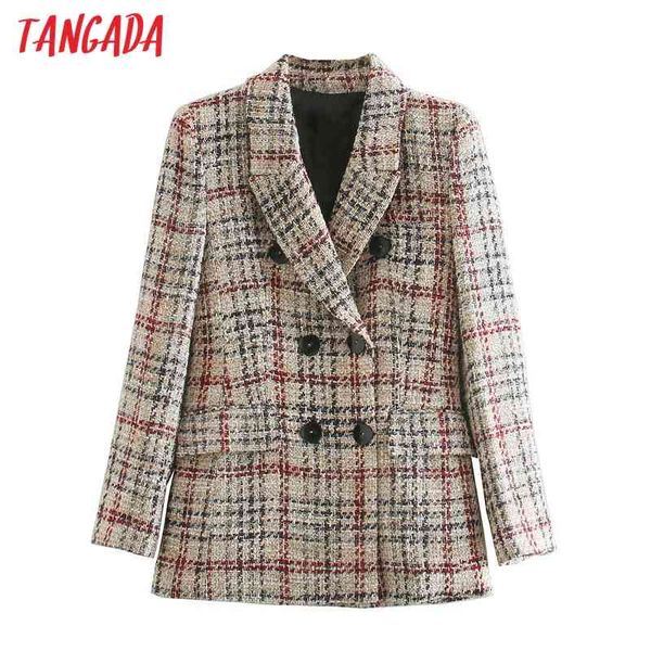 women fashion plaid tweed blazer coat vintage double breasted long sleeve female outerwear chic 3h11 210416, Black
women fashion plaid tweed blazer coat vintage double breasted long sleeve female outerwear chic 3h11 210416, Black