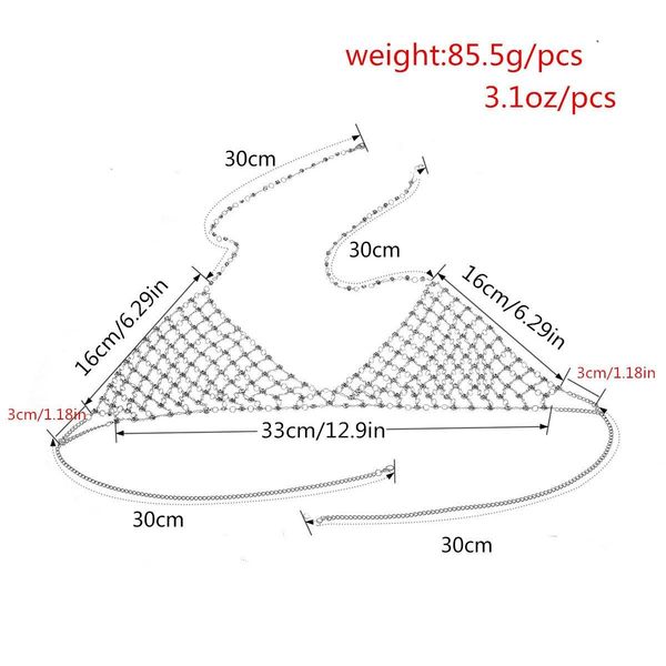 idealway crystal rhinestones body jewelry fashion bikini chain necklace hollow out underwear bra des jllibv bdedome, Silver
idealway crystal rhinestones body jewelry fashion bikini chain necklace hollow out underwear bra des jllibv bdedome, Silver