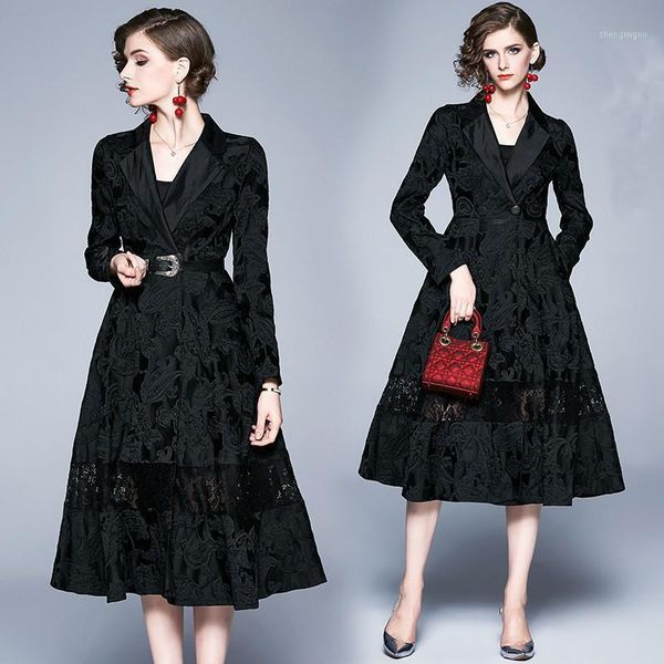 spring fall winter floral embroideried jacquard lace patchwork lapel neck belt button long sleeve women wrap coat outwear women's wool, Black
spring fall winter floral embroideried jacquard lace patchwork lapel neck belt button long sleeve women wrap coat outwear women's wool, Black