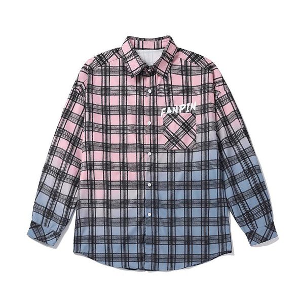 men's casual shirts legible 2021 spring autumn plaid mens long sleeve shirt man korean men, White;black
men's casual shirts legible 2021 spring autumn plaid mens long sleeve shirt man korean men, White;black