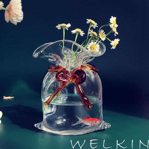 creative money hand-made glass bag vase deposit tank practical decoration ornaments flower hydroponics water bottles
creative money hand-made glass bag vase deposit tank practical decoration ornaments flower hydroponics water bottles