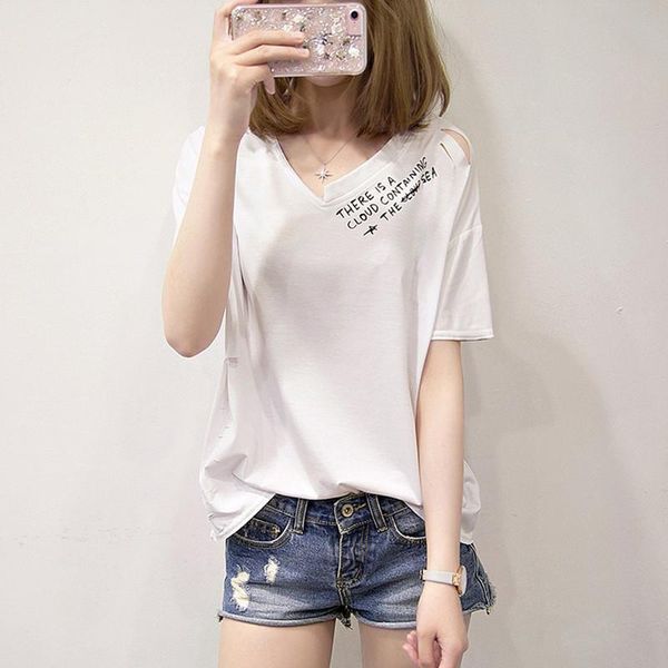 women's t-shirt 2021 summer women fashion trend casual female tee elegant v-neck ladies short sleeve, White
women's t-shirt 2021 summer women fashion trend casual female tee elegant v-neck ladies short sleeve, White