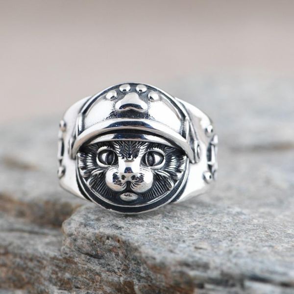 cluster rings 925 sterling silver cat men men's punk biker ring jewelry a5915, Golden;silver
cluster rings 925 sterling silver cat men men's punk biker ring jewelry a5915, Golden;silver