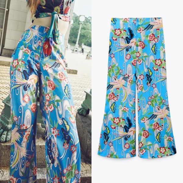 women's pants & capris women's za 2022 flare wide women blue print summer cropped trousers high waist woman vintage leg, Black;white
women's pants & capris women's za 2022 flare wide women blue print summer cropped trousers high waist woman vintage leg, Black;white