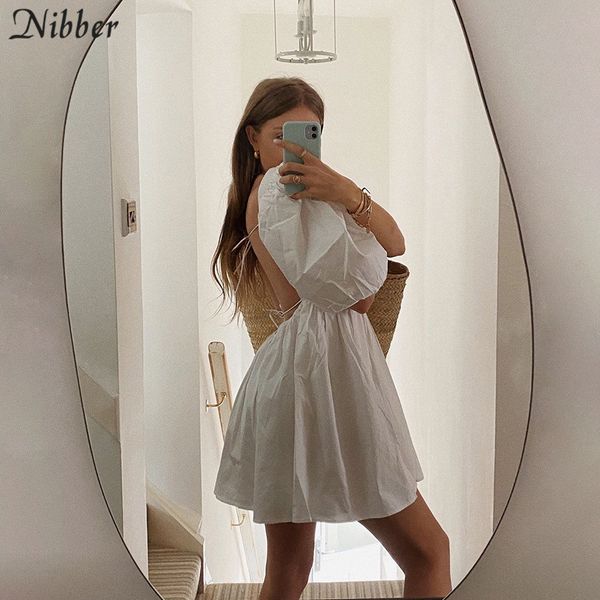 nibber elegant sweet white loose dress for women club party wear summer backless low cut puff sleeve mini dresses female, Black;gray
nibber elegant sweet white loose dress for women club party wear summer backless low cut puff sleeve mini dresses female, Black;gray