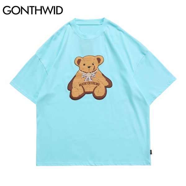 tees shirts streetwear hip hop embroidery bear short sleeve tshirts harajuku fashion casual cotton loose t-shirt 210602, White;black
tees shirts streetwear hip hop embroidery bear short sleeve tshirts harajuku fashion casual cotton loose t-shirt 210602, White;black