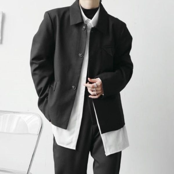 men's jackets wear fashion chic lapel white jacket 2021 loose single breasted long sleeve oversized black coat autumn winter, Black;brown
men's jackets wear fashion chic lapel white jacket 2021 loose single breasted long sleeve oversized black coat autumn winter, Black;brown