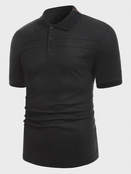 men contrast tape seam detail polo shirt d74x#, White;black
men contrast tape seam detail polo shirt d74x#, White;black