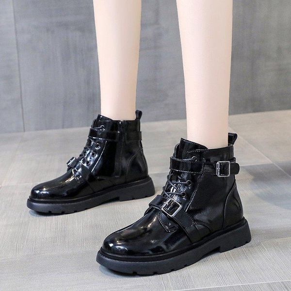 boots fashion round toe ankle women lace up non-slip patent leather strappy zapatillas mujer 2021, Black
boots fashion round toe ankle women lace up non-slip patent leather strappy zapatillas mujer 2021, Black