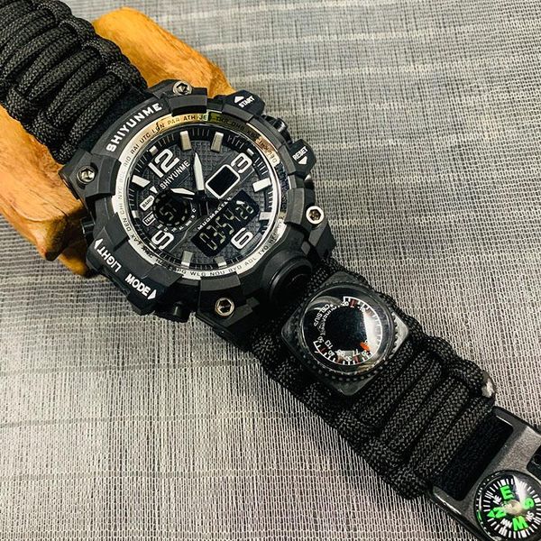wristwatches shiyunme men military watch 50m waterproof dual display compass outdoor survival multi-function reloj de hombre, Slivery;brown
wristwatches shiyunme men military watch 50m waterproof dual display compass outdoor survival multi-function reloj de hombre, Slivery;brown