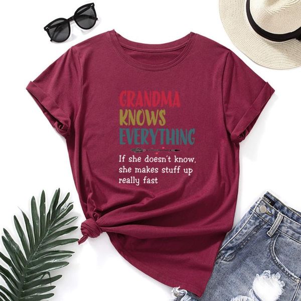 women's t-shirt grandma knows everything grandmother women short sleeve t shirts loose graphic tees cotton summer casual tee top, White
women's t-shirt grandma knows everything grandmother women short sleeve t shirts loose graphic tees cotton summer casual tee top, White