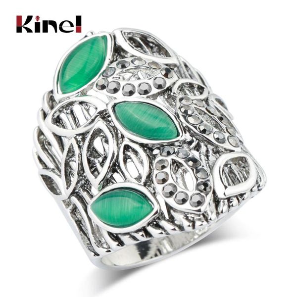 wedding rings kinel luxury green opal ring antique tibetan silver fashion women's vintage jewelry gray crystal flower punk 2021, Slivery;golden
wedding rings kinel luxury green opal ring antique tibetan silver fashion women's vintage jewelry gray crystal flower punk 2021, Slivery;golden