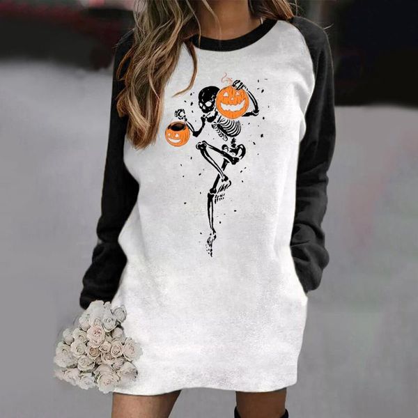 casual dresses pumpkin skeleton sweatshirts dress women long sleeve o neck halloween patchwork loose pocket pullover 40#, Black;gray
casual dresses pumpkin skeleton sweatshirts dress women long sleeve o neck halloween patchwork loose pocket pullover 40#, Black;gray