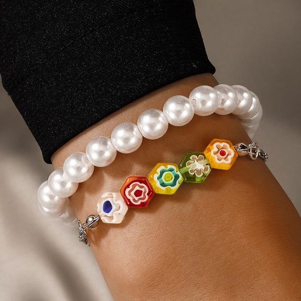 link, chain huatang bohemian handmade pearl bracelet set for women fashion flowers colorful acrylic lady sandy beach jewelry 19747, Black
link, chain huatang bohemian handmade pearl bracelet set for women fashion flowers colorful acrylic lady sandy beach jewelry 19747, Black