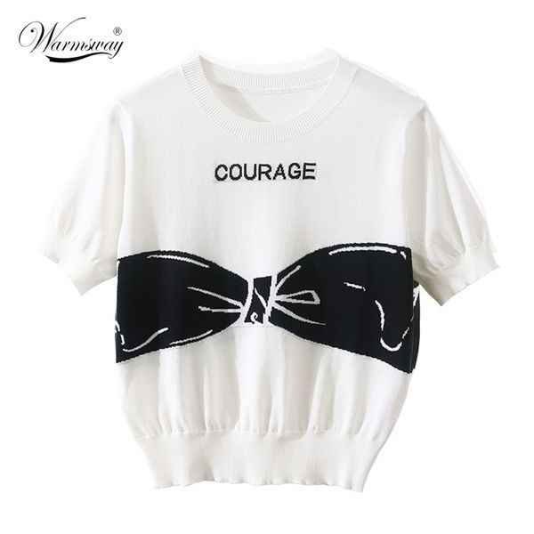 retro fashion jacquard weave big bow t-shirts women summer o-neck short sleeve knitted tees crop b-107 210522, White
retro fashion jacquard weave big bow t-shirts women summer o-neck short sleeve knitted tees crop b-107 210522, White