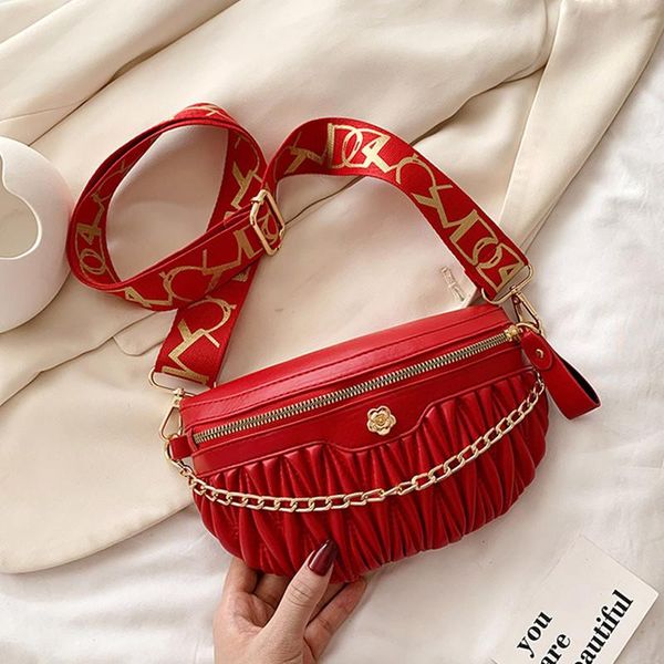 ladies fashion solid color pleated chest bag metal chain decoration crossbody daily casual waist wide shoulder bags
ladies fashion solid color pleated chest bag metal chain decoration crossbody daily casual waist wide shoulder bags
