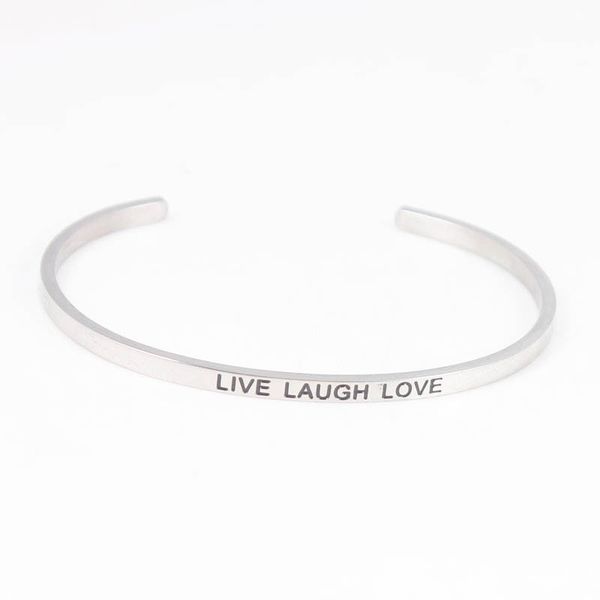 live laugh love 316l stainless steel bangle cuff bracelets mantra bracelets bangles for christmas giftdio chan contact, Silver
live laugh love 316l stainless steel bangle cuff bracelets mantra bracelets bangles for christmas giftdio chan contact, Silver