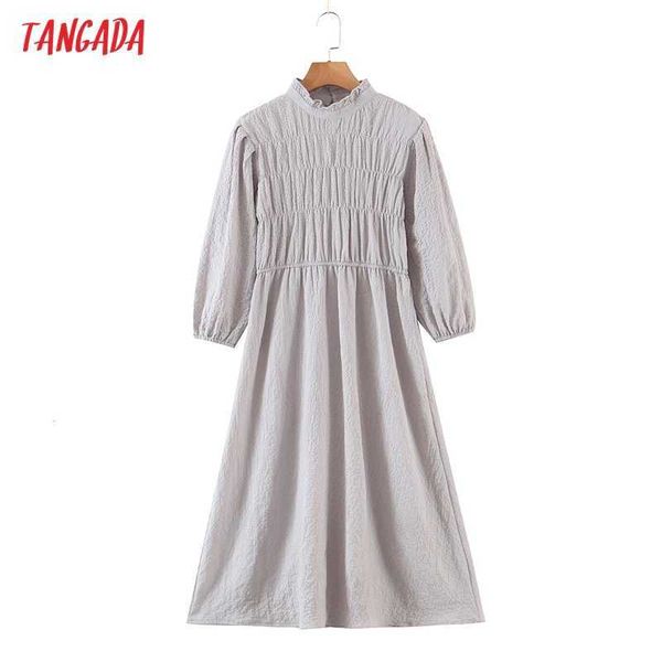 tangada fashion women solid pleated dress ruffles vintage long sleeve ladies midi dress 8h107 210609, Black;gray
tangada fashion women solid pleated dress ruffles vintage long sleeve ladies midi dress 8h107 210609, Black;gray