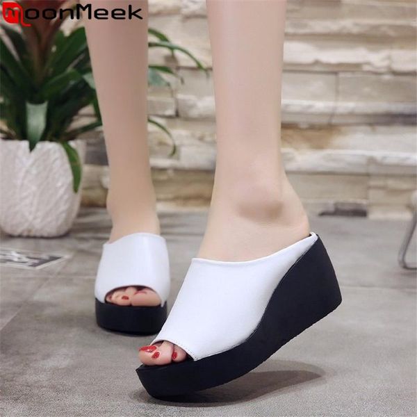 moonmeek 2021 summer sandals peep toe casual platform wedges solid colors high heels shoes women big size, Black
moonmeek 2021 summer sandals peep toe casual platform wedges solid colors high heels shoes women big size, Black
