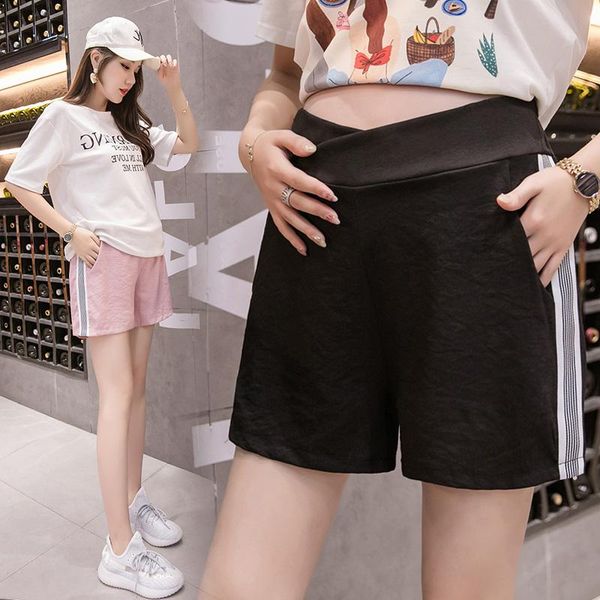 maternity bottoms shorts summer cotton and linen side strip trousers comfy elastic waist low belly support pants, White
maternity bottoms shorts summer cotton and linen side strip trousers comfy elastic waist low belly support pants, White