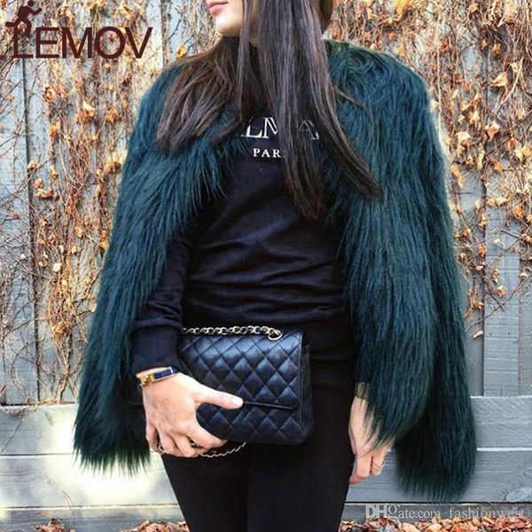 women's fur & faux ry coat women fluffy warm long sleeve female outerwear autumn winter jacket hairy collarless overcoat zogaa k347, Black
women's fur & faux ry coat women fluffy warm long sleeve female outerwear autumn winter jacket hairy collarless overcoat zogaa k347, Black