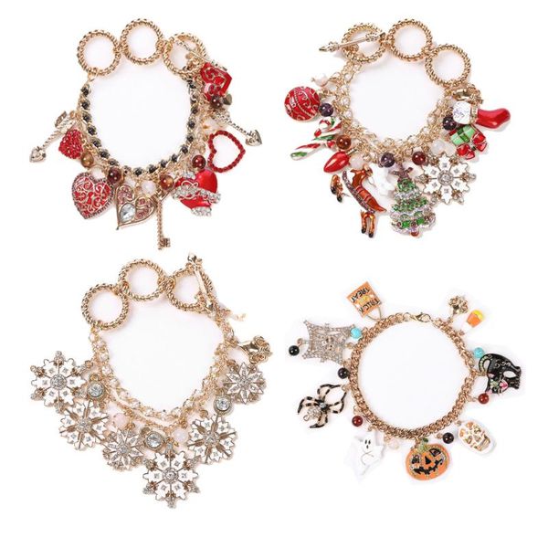charm bracelets holiday hand decoration halloween pumpkin bracelet love snowflake christmas, Golden;silver
charm bracelets holiday hand decoration halloween pumpkin bracelet love snowflake christmas, Golden;silver