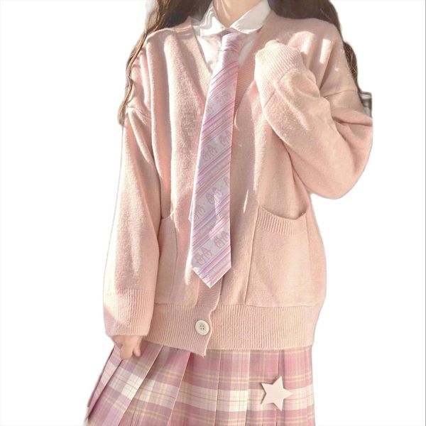 japanese kawaii jk pink women sweaters knitted cardigan y2k preppy sweet style oversized long sleeve korean fashion clothes, White;black
japanese kawaii jk pink women sweaters knitted cardigan y2k preppy sweet style oversized long sleeve korean fashion clothes, White;black