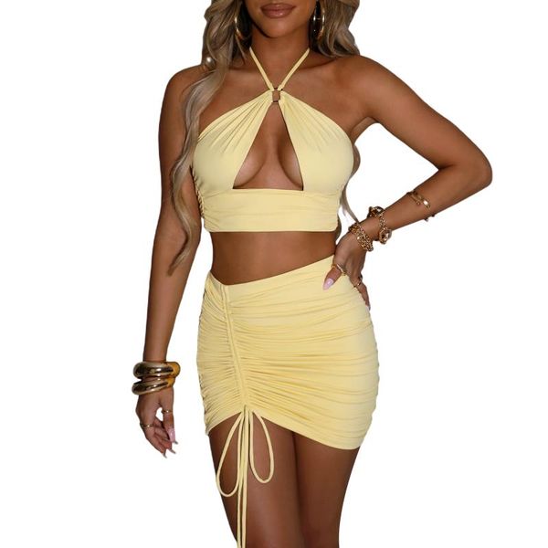 women's swimwear women close-fitting two-piece clothes set solid color halter neck vest and skirt black/ pink/ white/ yellow, White;black
women's swimwear women close-fitting two-piece clothes set solid color halter neck vest and skirt black/ pink/ white/ yellow, White;black
