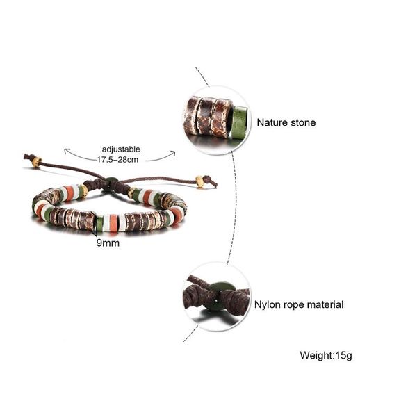 link, chain holiday natural stone beaded bracelets for men adjustable length multi color beads casual male jewelry pulseira, Black
link, chain holiday natural stone beaded bracelets for men adjustable length multi color beads casual male jewelry pulseira, Black