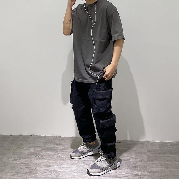 men's pants fashion street high brand i.s sweatpants men's pocket cargo joggers drawstring men trousers, Black
men's pants fashion street high brand i.s sweatpants men's pocket cargo joggers drawstring men trousers, Black