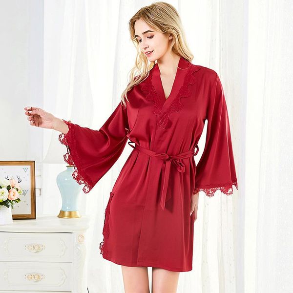 women's sleepwear bridal wedding twinset robe set lace nightgown women kimono bathrobe gown home clothes intimate lingerie, Black;red
women's sleepwear bridal wedding twinset robe set lace nightgown women kimono bathrobe gown home clothes intimate lingerie, Black;red