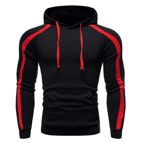 men's hoodies & sweatshirts autumn men fashion color contrast slim sportswear hip hop streetwear casual drawstring hoody, Black
men's hoodies & sweatshirts autumn men fashion color contrast slim sportswear hip hop streetwear casual drawstring hoody, Black