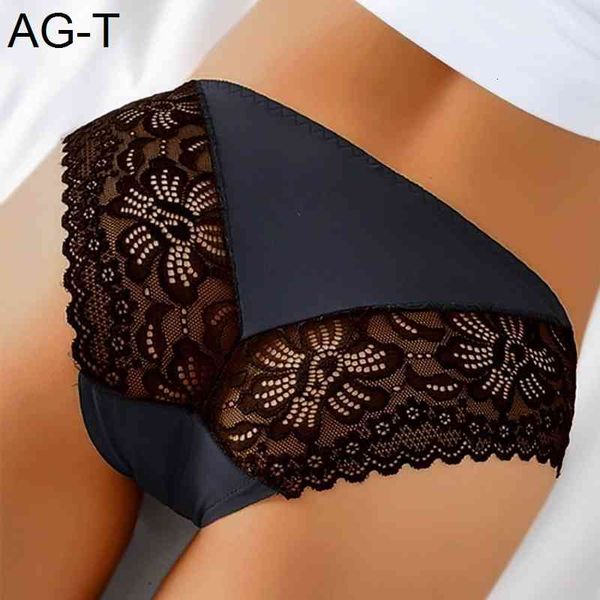 new women lace low-waist briefs panties female breathable embroidery transparent underwear g string underpant lingerie, Black;pink