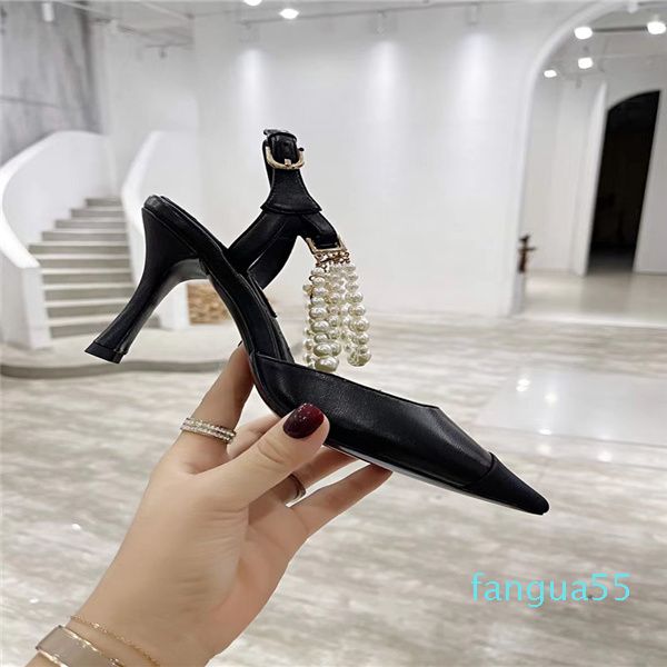 2021 fashion leisure women's sandals baotou sandalss female spring summer autumn thin heel beaded shallow mouth high heels party shoe p, Black
2021 fashion leisure women's sandals baotou sandalss female spring summer autumn thin heel beaded shallow mouth high heels party shoe p, Black