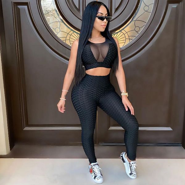 casual sporty workout 2pcs womenpant matching set fitness clothing mesh tank cropped jogger skinny pant plus size outfits, White
casual sporty workout 2pcs womenpant matching set fitness clothing mesh tank cropped jogger skinny pant plus size outfits, White